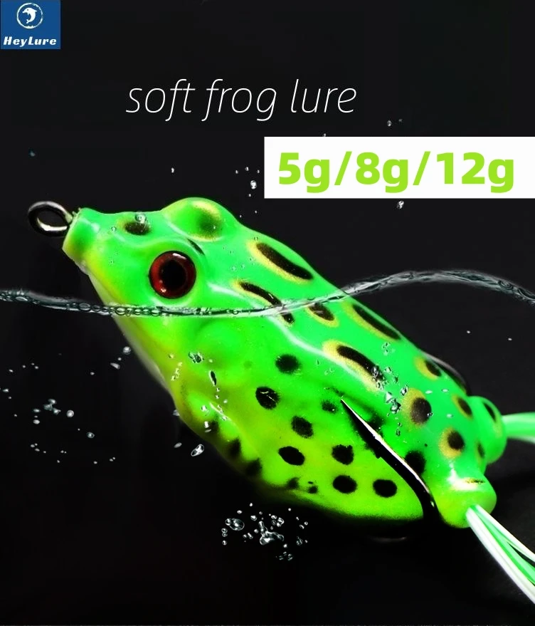 

3pcs Soft Lure Bionic Frog Lure 5g/8g/12g with Jig Hook Fishing Artificial Silicone Lure Bait for Bass Pike Catfish HeyLure