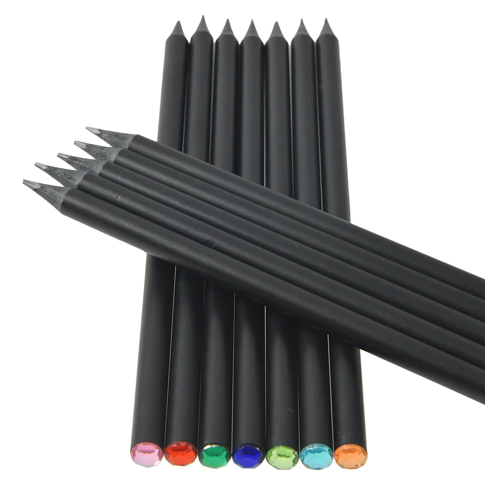 25pcs Creative Hb Diamond Pencil Children Writing Black Wooden Pencils Kid Stationery Painting Supplies School Office Supplies 25pcs 250ml refillable square bottles with white black trigger gold silver aluminum plastic pump for house cleaning cream lotion