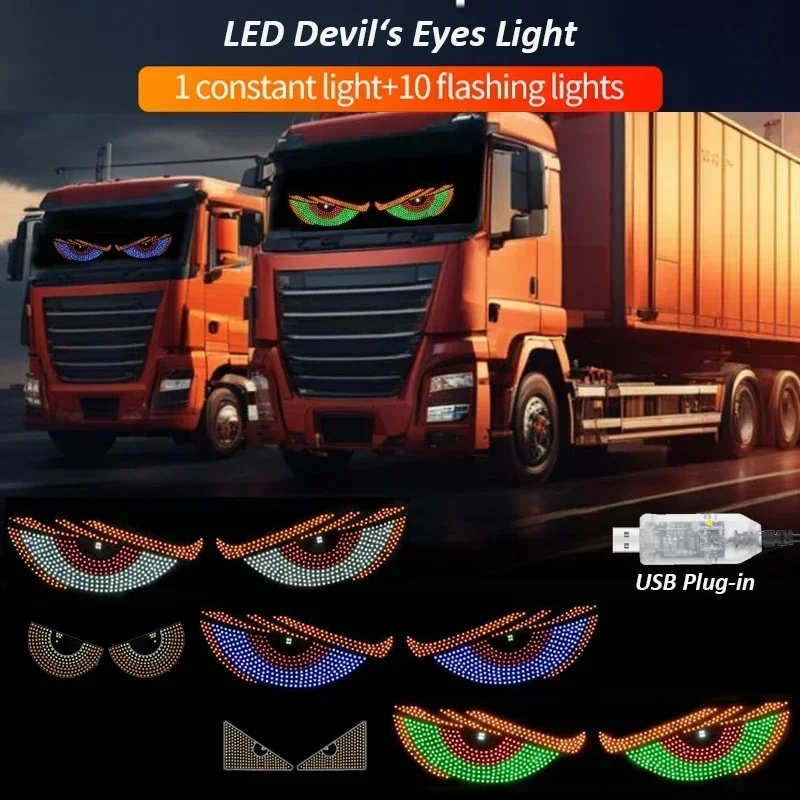 USB Dynamic LED Matrix Panel Screen Light for Car Truck Window Decor Lighting