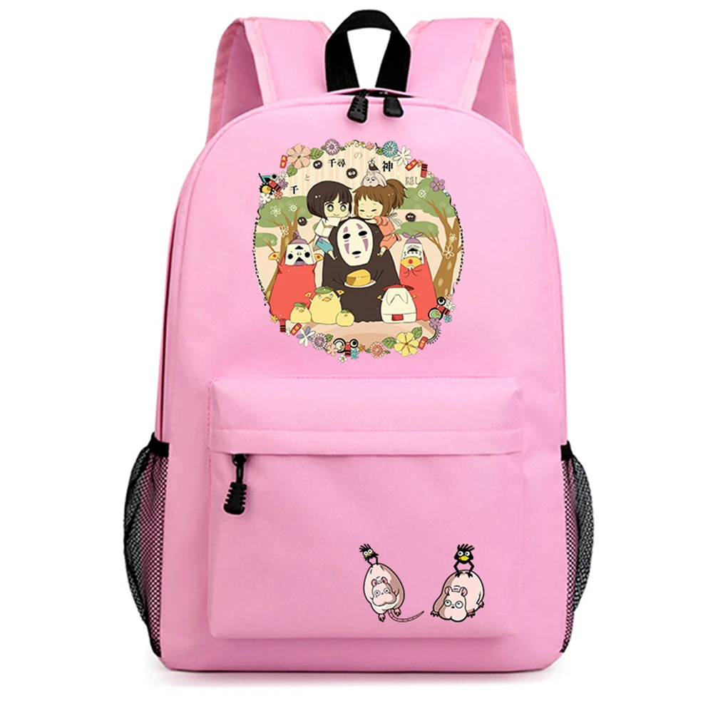 

Anime Spirited Away Canvas Backpack Student Schoolbag Teenger Unisex Packsack Mochila Travel Laptop Bag Cartoon