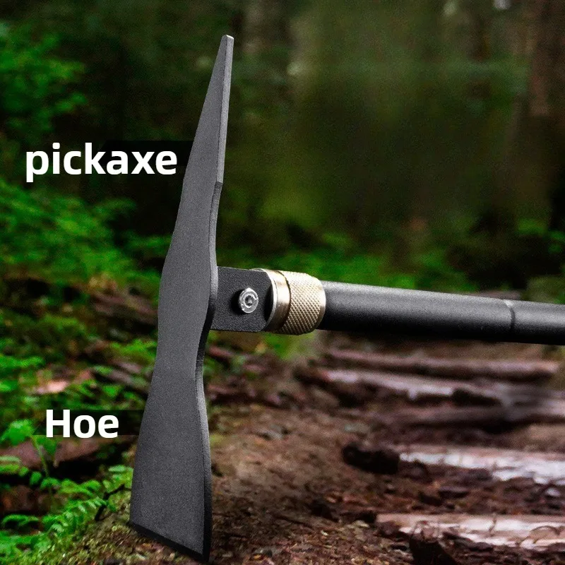Manganese Steel Small Pickaxe Foldable Engineer Pickaxe Portable Tool Outdoor Camping and Soil Excavation Garden Hand Tools