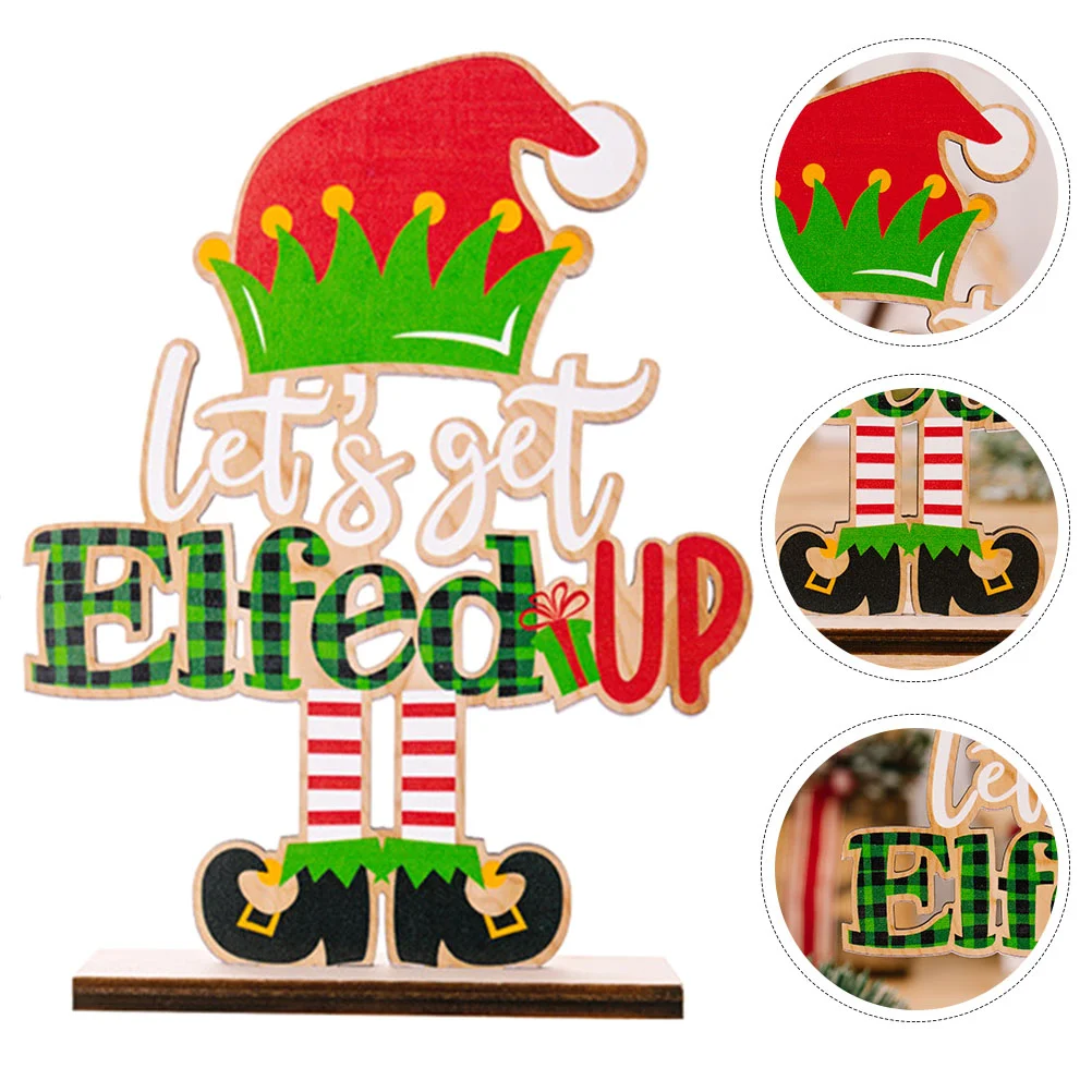 

Christmas Wooden Table Sign Xmas Gnome Sign Centerpieces Lets Get Elfed Up Wood Signs Holiday Tiered Tray Ornament