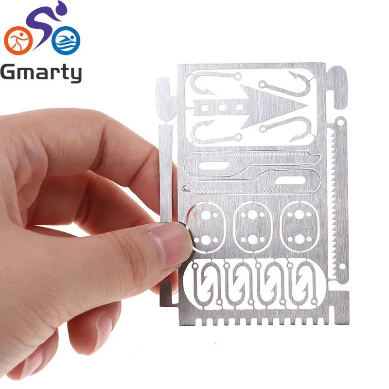 New 17 In 1 Fishing Gear Hook Card Outdoor EDC Tools Outdoor Camping Equipment Emergency Supplies Multifunctional Survival Tools