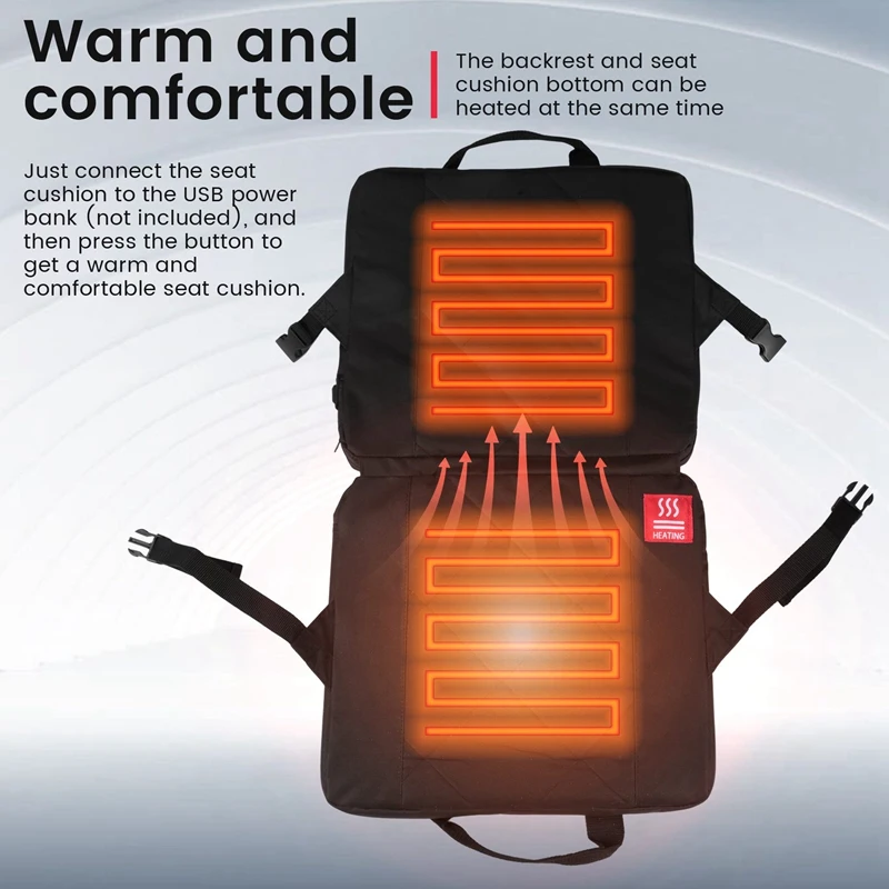 Heated Stadium Seat Cushion with Back