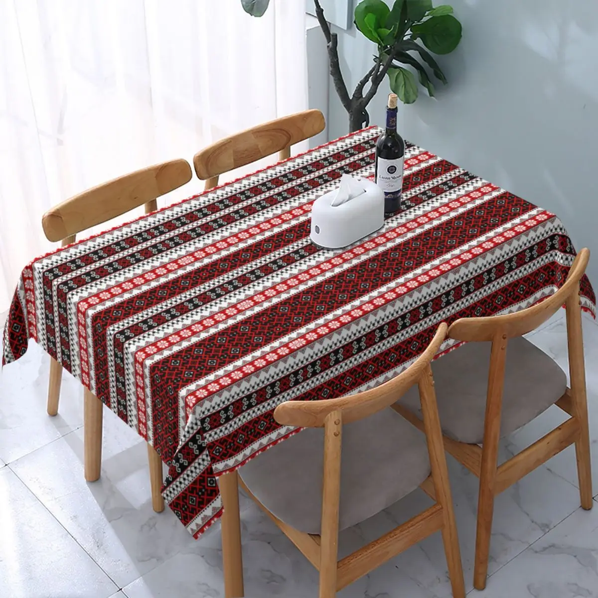 

Rectangular Ukrainian Embroidery Vyshyvanka And Designs Table Cover Elastic Ukraine Ethnic Table Cloth Backing Edge Tablecloth