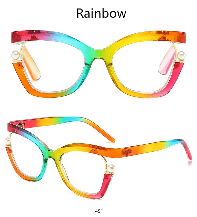 2025 Neue Anti-Blaulicht-Lesebrille für Damen, eleganter Rahmen, personalisierte, bunte, mit Perlen verzierte Brille 8550 – Detail 5