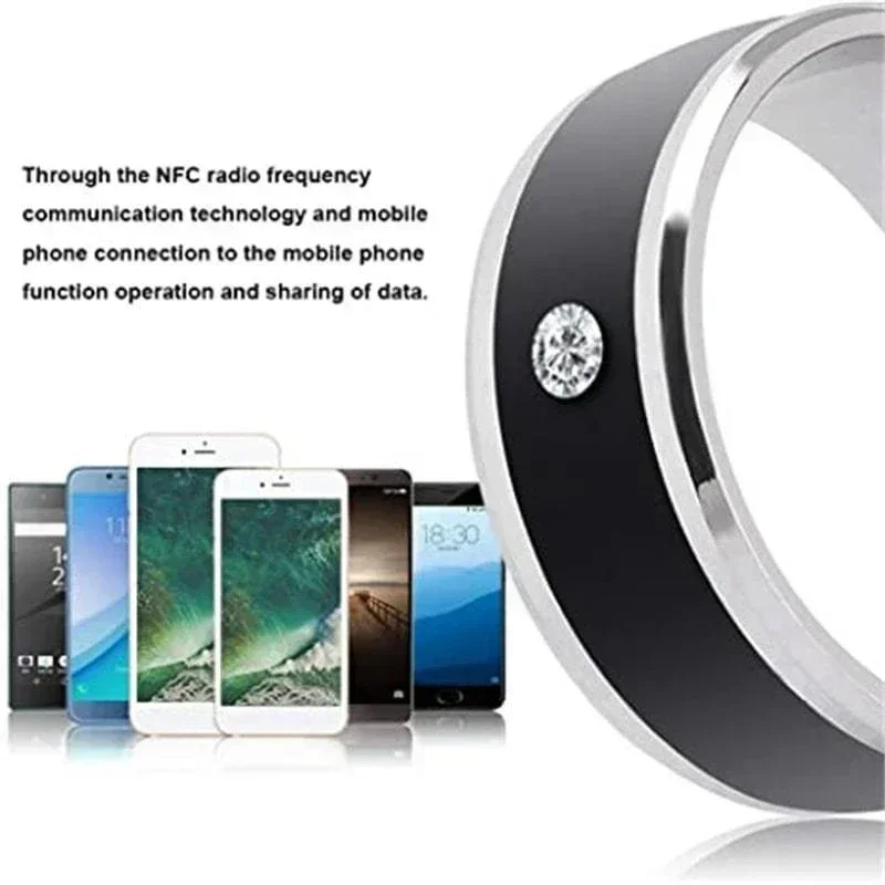 Ring Set Couples Rings Jewelry Accessories Smart Ring Wearable Technology Waterproof Unisex NFC Phone Smart Accessories for Couples 6-13