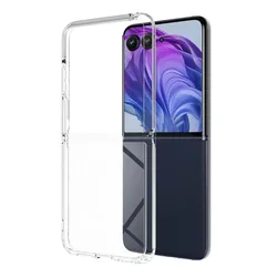 ELVEV Anti - Drop Transparent Phone Cover - Robust TPU and Hard PC Protection - Motorola Razr+ 2025 (Transparent)