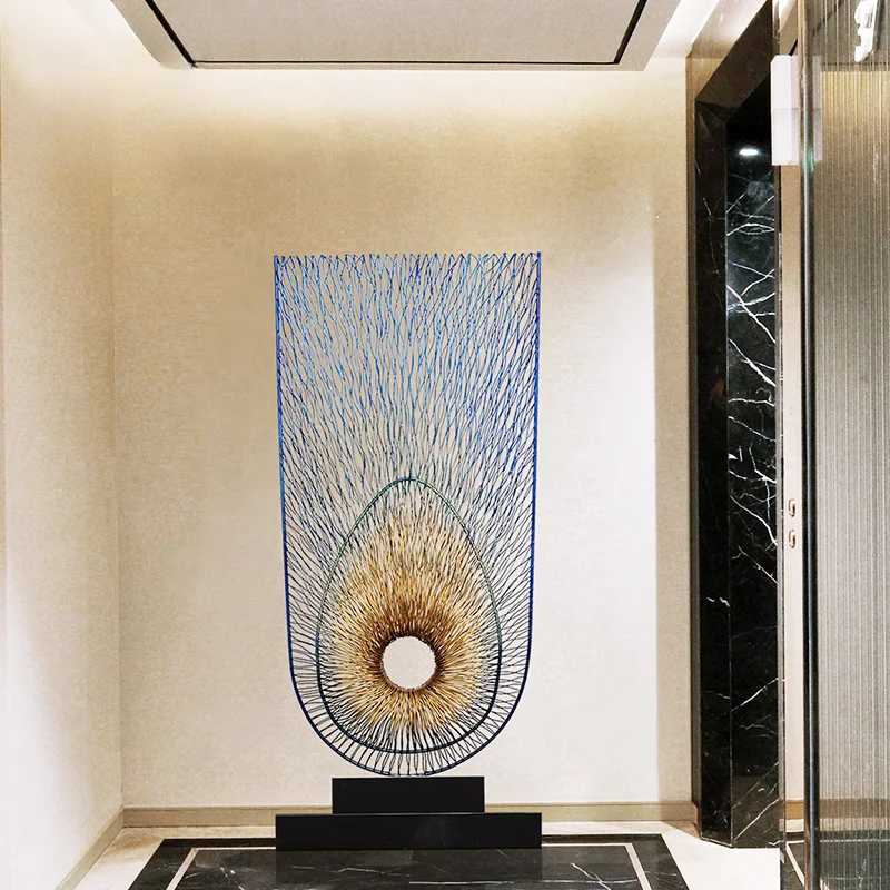 

Большая декоративная Напольная Лампа на потолок для вестибюля отеля, продажа образцов, мягкая Декоративная скульптура для офисного коридора, креативные металлические поделки