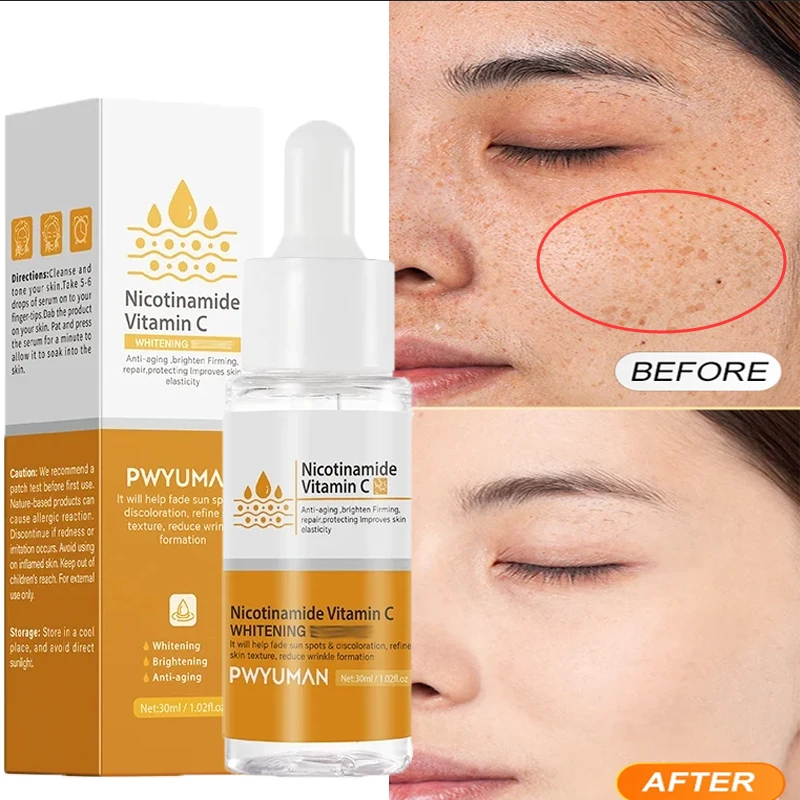

Vitamin C Serum for Face Dark Spot Remover Hyaluronic Acid Whitening Fade Melanin Anti Wrinkle Brighten Facial Skin Care Product