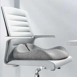 Enhanced Orthopedic Memory Foam Seat Cushion for Tailbone and Back Pain Relief (Light gray)