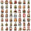 50 Pcs Cartoon Christmas Bottle Sticker Pack Waterproof Transparent PET Party Material Decoration Guitar Notebook 3