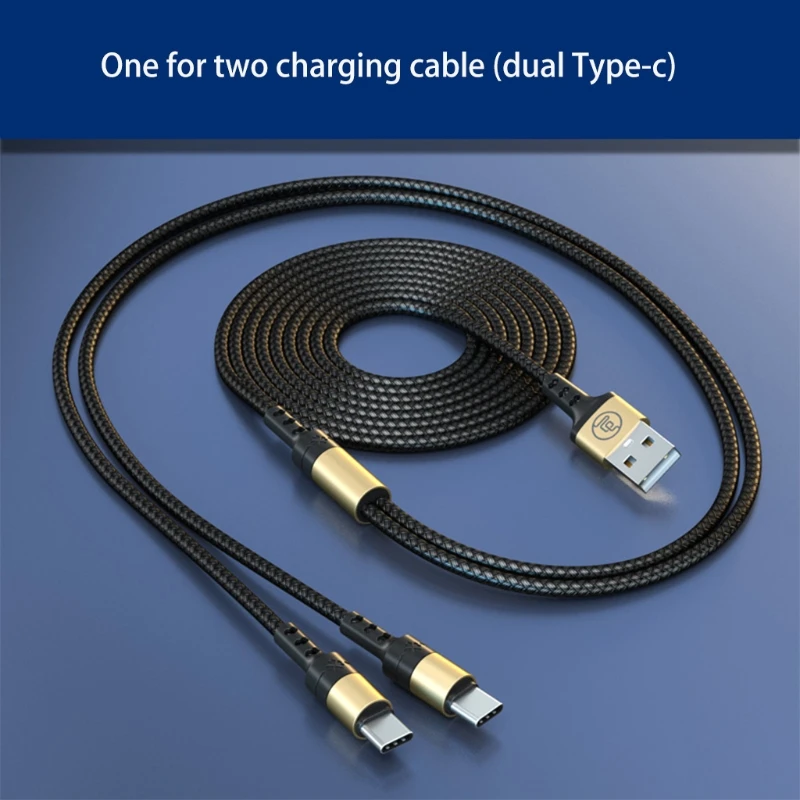 

1.2/1.5/2M Dual Type C Data Cable Phone Fast Charging Cable Two in One Charging Cable for Mobile Phones/Tablets QXNF