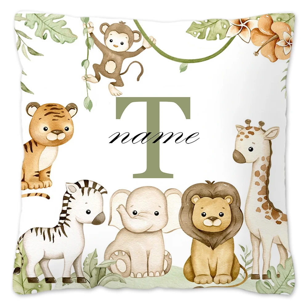 Personalized Animal Pillowcase - Custom Name Kids Bedroom Decoration & Birthday Gift