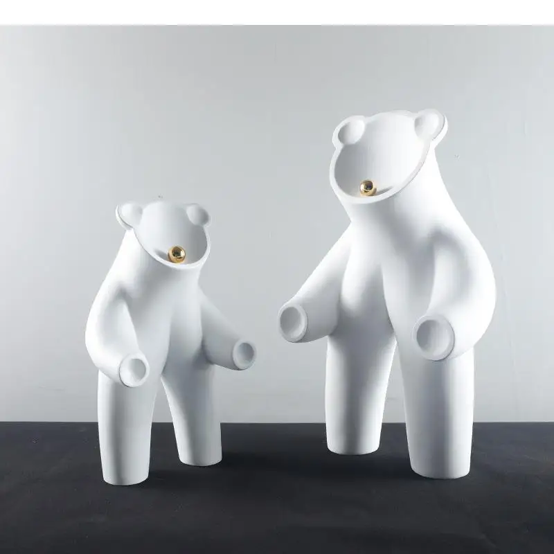 

Creative Bear Resin Statue Abstract Crafts Desk Decoration Ornaments Bear Animal Sculpture Artwork Room Aesthetics Furnishings