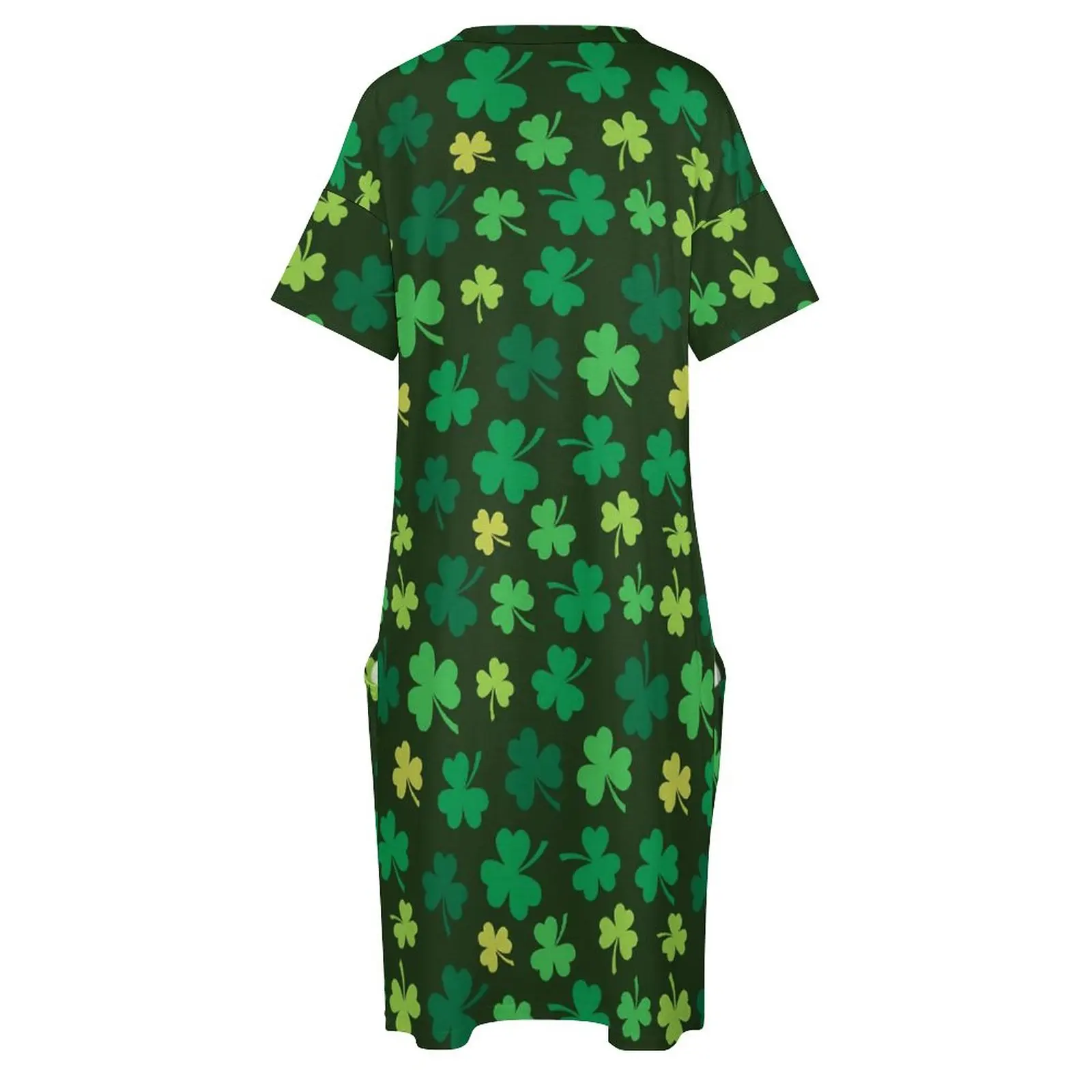 St Patricks Day Dress V Neck Green Shamrock Street Fashion Dresses Summer Cute Casual Dress Ladies Design Plus Size Vestidos