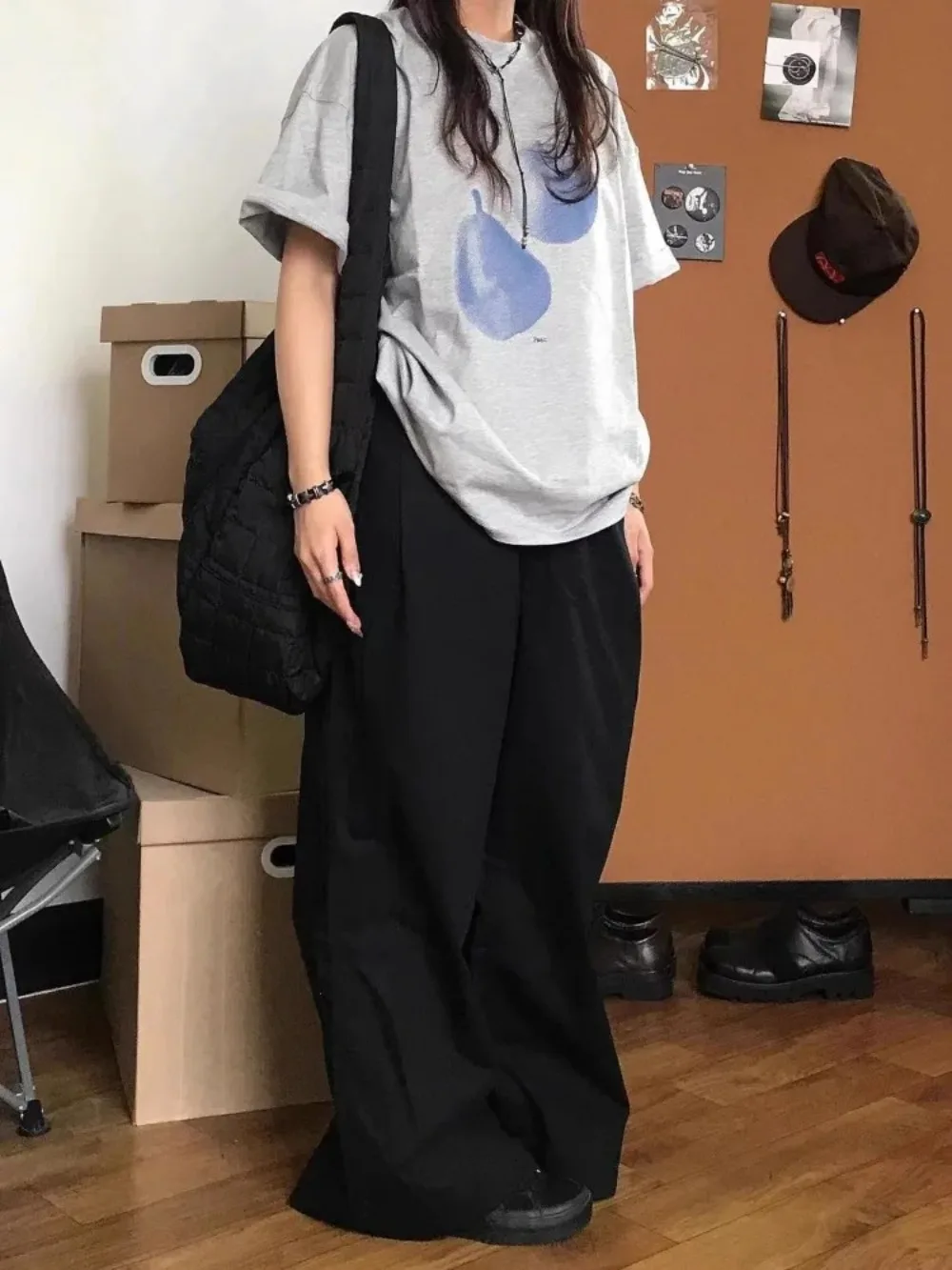 รูปสินค้า เสื้อผ้าแฟชั่นผู้หญิง ลายผลไม้สีฟ้า ฤดูร้อน