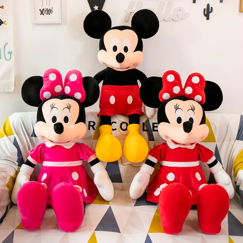 100-130cm Disney Mickey Maus Minnie Plüsch Spielzeug Cartoon