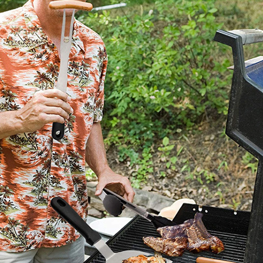 15Pcs BBQ Tools Set Utensils Grill Accessories Egg Rings Spatula Kitchen