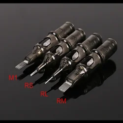10pcs 0.35MM Disposable Semi Permanent Makeup Tattoo Cartridge Needle Eyebrow Tattoo Pen Machine Supplies M1 RS RL RM Brown New