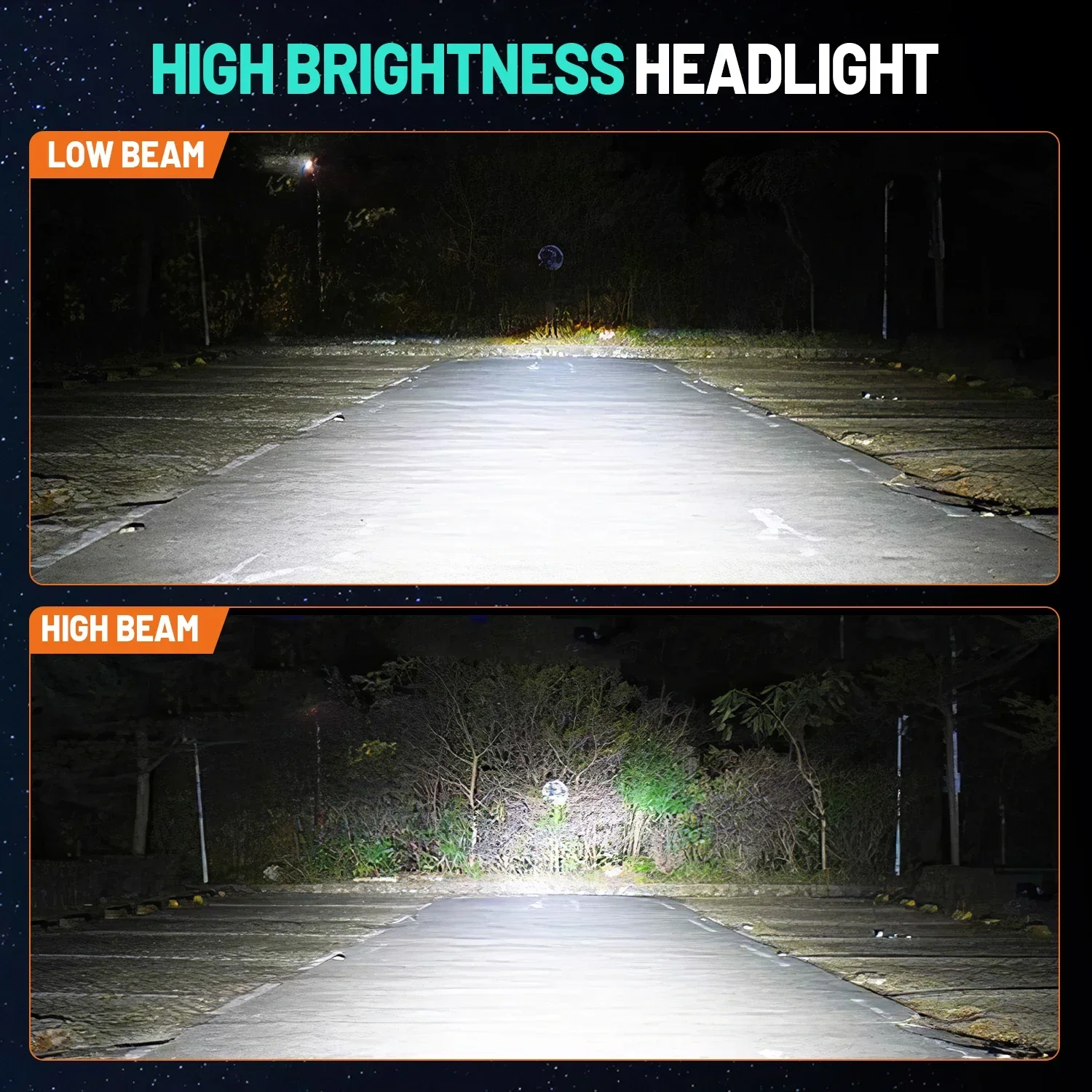 ACTVTCA 자동차 헤드라이트 전구, LED 조명, 6000K, H9, H8, LED 안개등, 9005 9006 9012, 12V 터보 24V, 220W, H7, H4, H1, H11