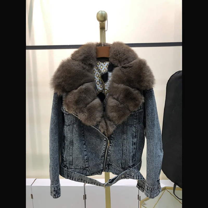 Pelliccia Giacca Denim Imbottita Giacca Da Donna In Denim Con