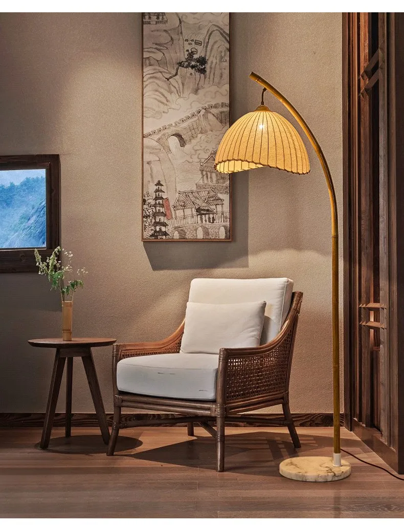 Floor Lamp - Foyer Wabi Sabi Canvas Shades LED Metal Light SW-36211023