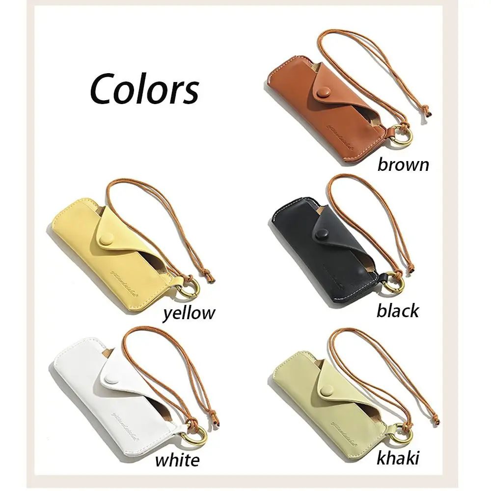 Creative Sunglasses Cases Solid Color Sunglasses Bag Glasses Protective Sleeve PU Leather Glasses Case