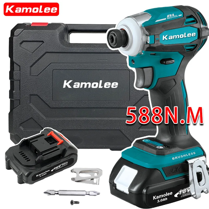 [1x3.0Ah Battery + Toolbox]Kamolee 588N.m 18V LXT® Lithium‑Ion Brushless Cordless 1/4'' Quick‑Shift Mode™ 5‑Speed Impact Driver m103 2 4g bt5 1 wireless dual mode mouse ergonomic office mice 3 gear adjustable dpi built in 500mah lithium battery grey