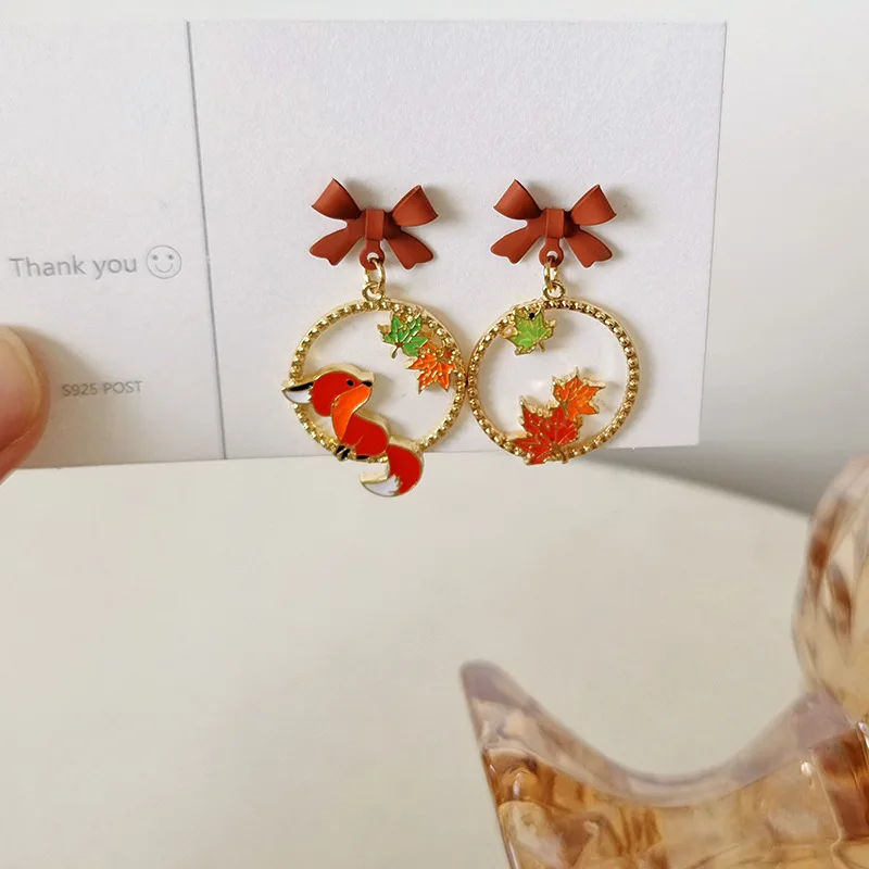 Kawaii Maple Fox Harajuku Earrings - Limited Edition