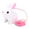 Moving Bunny Toy Stuffed Animal Toy Electronic Animated Rabbit Walking Toy Interactive Walking Animal Toy With Sounds/Rope For 1