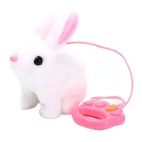 Moving Bunny Toy Stuffed Animal Toy Electronic Animated Rabbit Walking Toy Interactive Walking Animal Toy With Sounds/Rope For 1