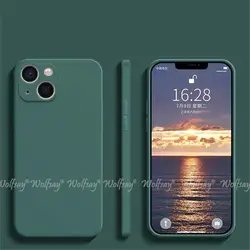Sleek Silicone TPU Rubber Protector Phone Case - iPhone 13 (Black Green)