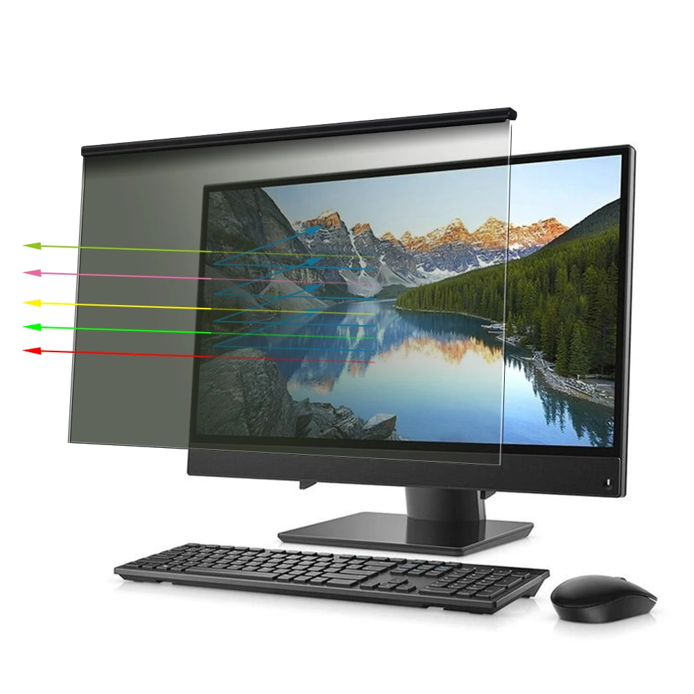 24 Inch Computer Privacy Screen Filter Anti-Blue Light 16:9 Aspect Ratio Screen Protector Anti-Scratch For Widescreen Monitor