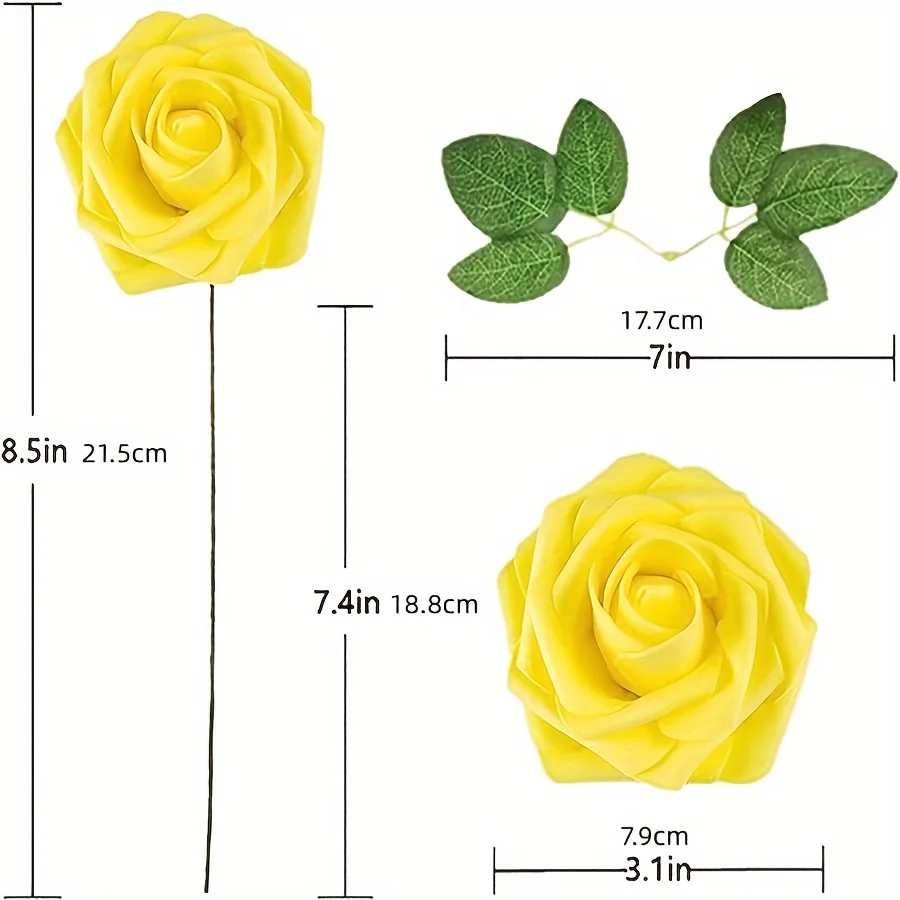 25PCS Artificial Stem Roses for DIY 6