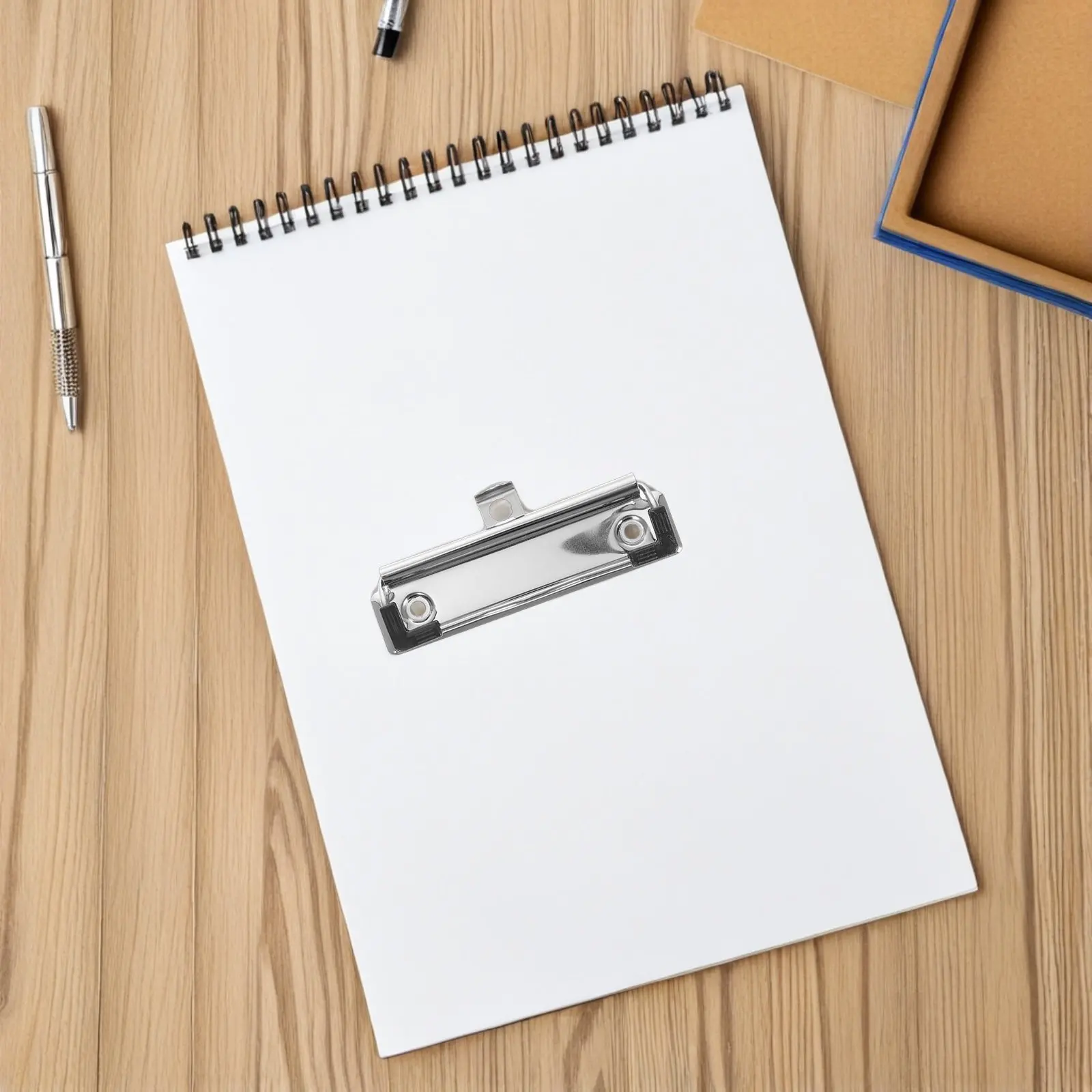 10Pcs 금속 클립보드 클립 DIY 클립보드용 강력한 그립 고무 발 사무실 학교 문구 파일 보드 하드웨어 클램프