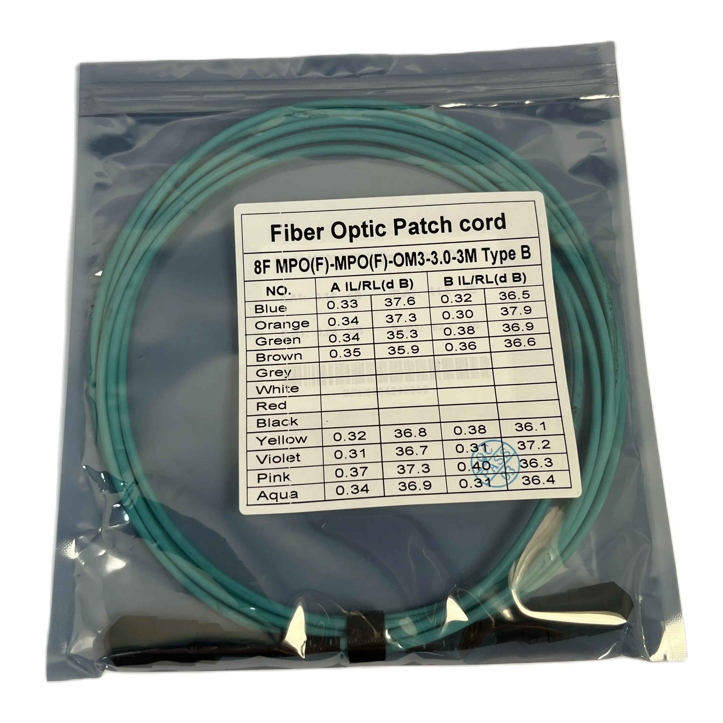 Cavo Mpo 3M 8 Fibra Femmina A Femmina Mpo-Mpo Cavo Patch In Fibra Ottica Multimodale Tipo B Om3