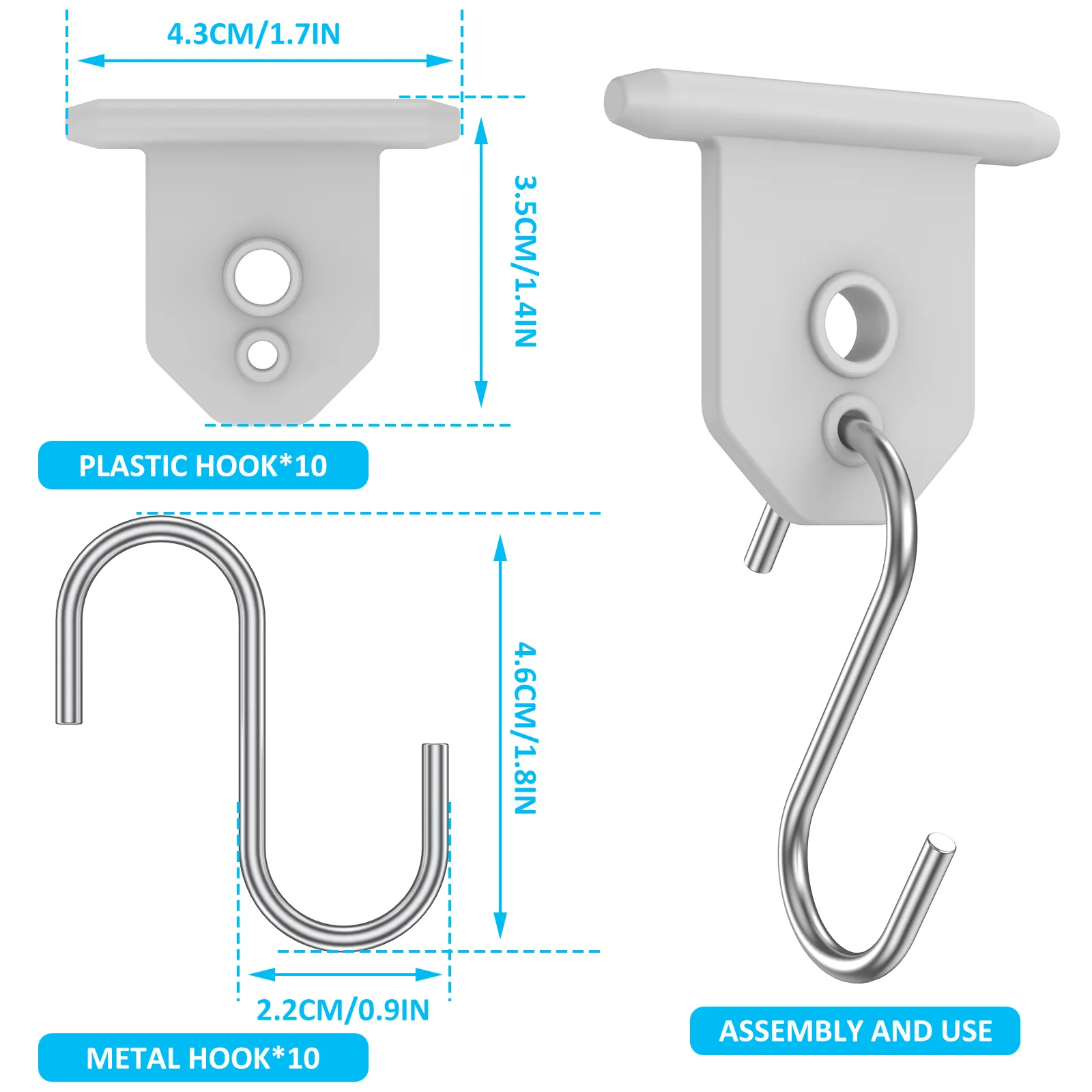 Metal RV Camper Awning Hooks for Motorhome Sun Shade