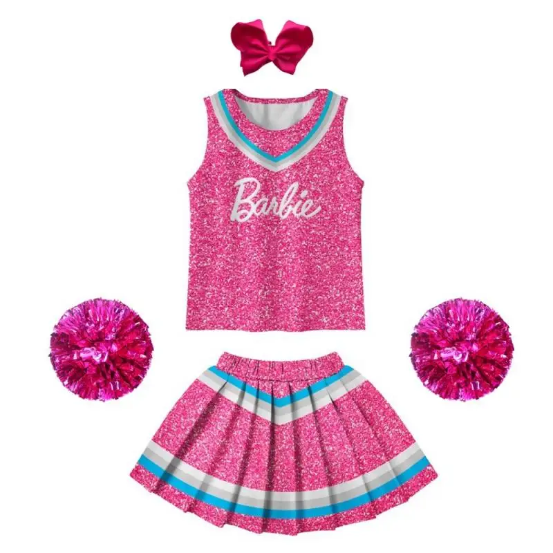 Barbie Gonna Kawaii Cartoon Animation Cute Children Halloween Cos Cheerleader Performance Costume Regalo Per Bambini