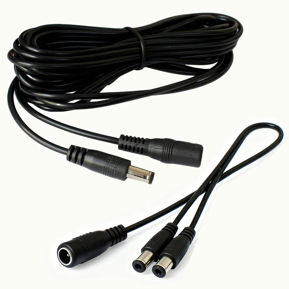รูปสินค้า สายแยกไฟ DC ขนาด 5.5x2.1 มม. ยาว 5 เมตร สำหรับ LED และกล้อง