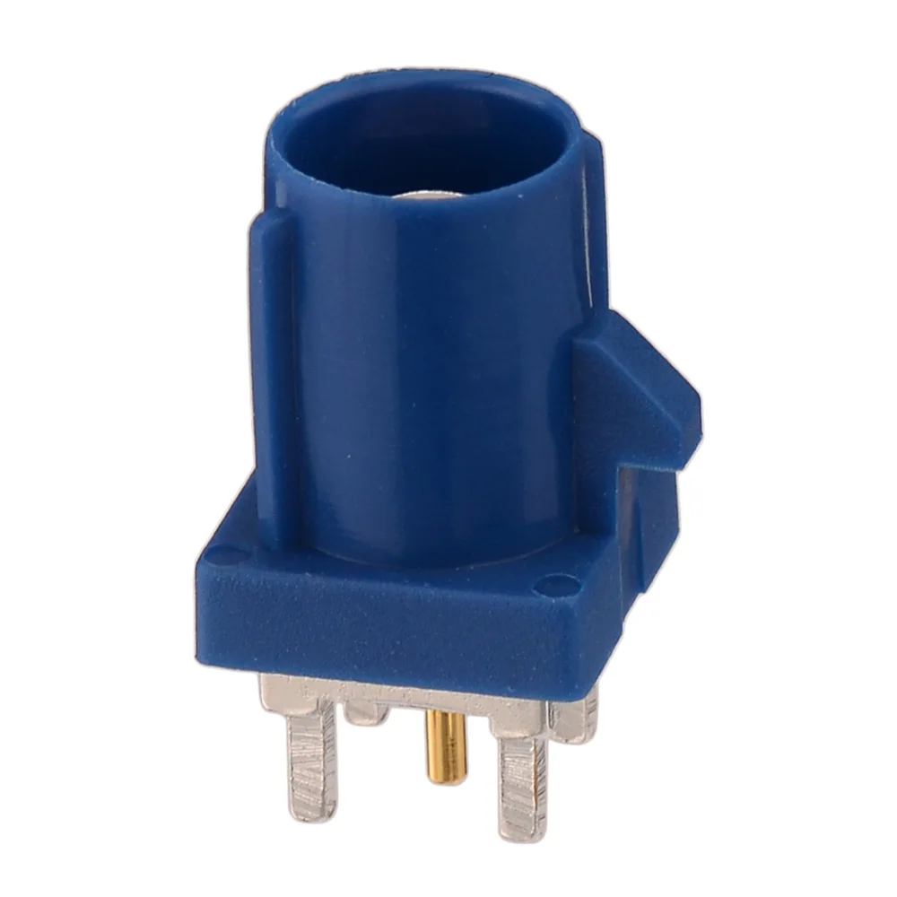 Superbat Car Antenna Fakra C Blue/5005 Male PCB Mount Straight RF Coaxial Connector for GPS Telematics or Navigation