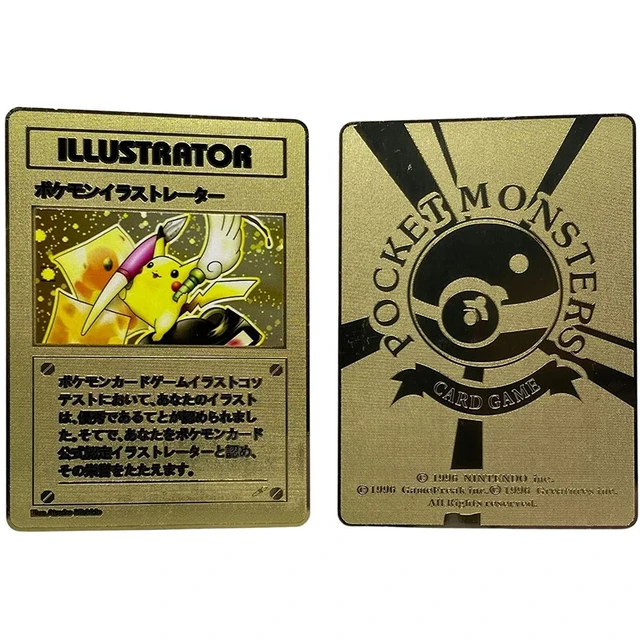 8.8*6.3cm Pikachu Illustrator Card  Metal Card Toys - 8.8 6.3cm Pokemon -  Aliexpress