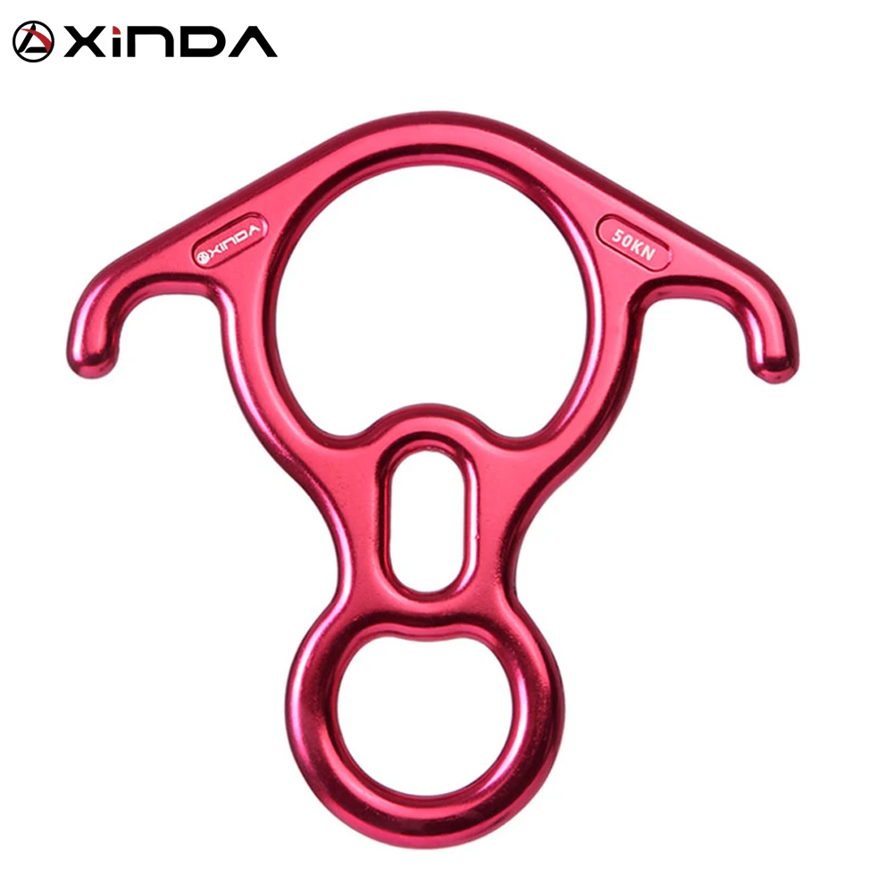 

Xinda Rock Climbing Descender OX Horn 8 Descend Ring Downhill Eight Ring with Bent-ear Rappelling Gear Belay Device Equipment