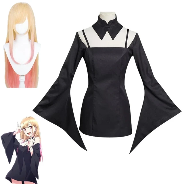 Anime My Dress-Up Darling Marin Kitagawa Cosplay Costume Dress Uniform  Outfits Halloween Carnival Black Dress