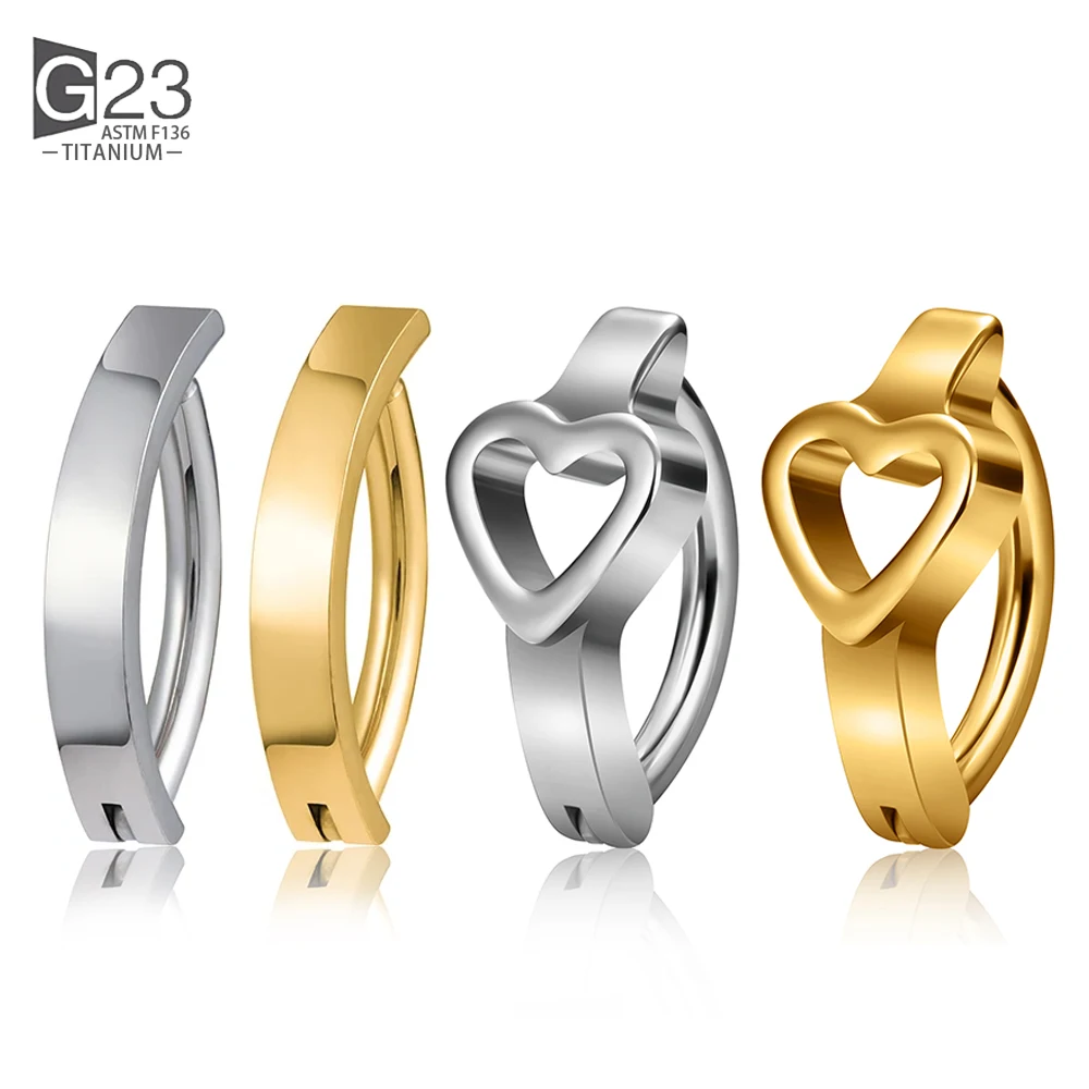 Astm F136 Titanio 14G/16G Anello Ombelico Curvo Inverso Ombelico Bilanciere Piercing Gioielli 8/10/12Mm Lunghezza Barra