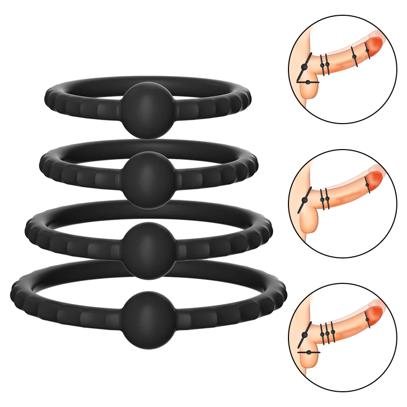 Silicone  Ring Ejaculation Delay  Rings Dick Erection ring Male Chastity Adult Sex Toys For Men Lock Sperm Tra_voghion.com