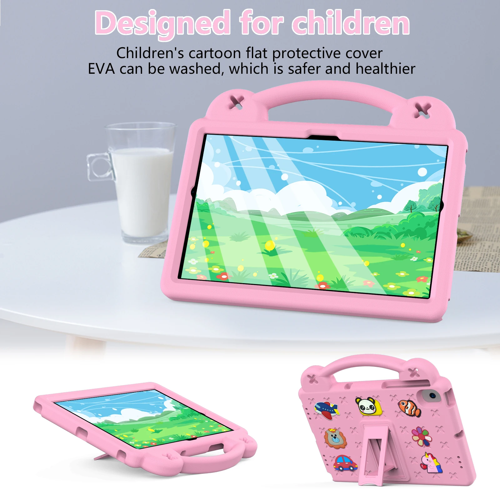 Kids EVA Bear Stand Case Samsung Galaxy Tab S9 A9 Plus A8 10.5 SM-X200 X205 X207 S6 lite 10.4 P610 P615 A7 lite 8.7 Cover