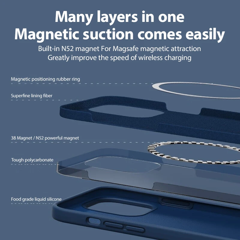 รูปสินค้า เคสซิลิโคนเหลว MagSafe สำหรับ iPhone 16/15/14/13/12/11 Pro Max