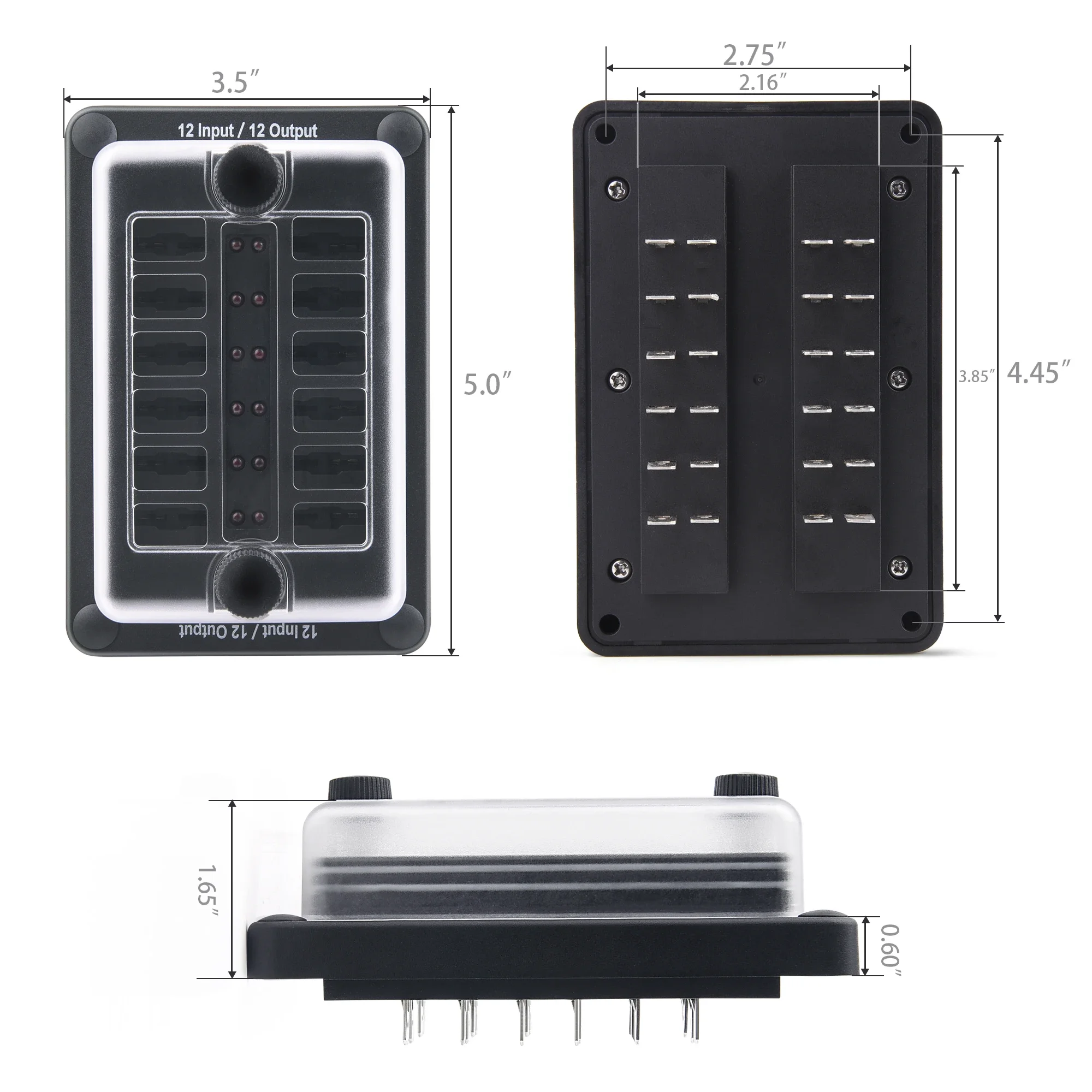 MICTUNING Fuse Box 12 Inputs and 12 Outputs High Quality Ways Fuse Block Holder Waterproof Car Accessories For Car Truck Boat