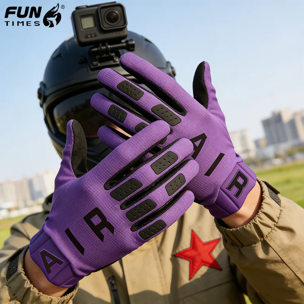 FUNTIMES Bunte Outdoor-Fahrradhandschuhe für Herren/Damen, Frühling, Sommer, Herbst, Winter, Sport-Vollfingerhandschuhe. – Detail 5